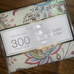 Florence Floral Cotton Sateen F/Q Duvet Set